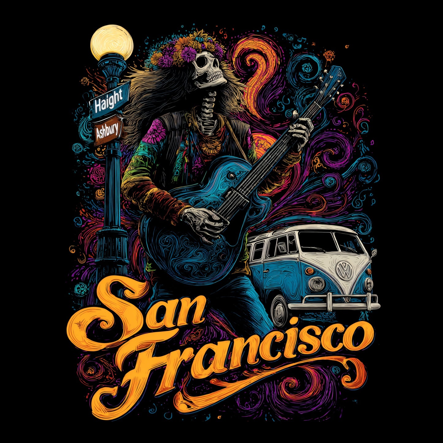 S.F. Haight T-Shirt Design Black