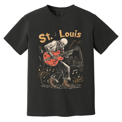 St. Louis Skeleton T-Shirt | Comfort Colors® 1717 Black