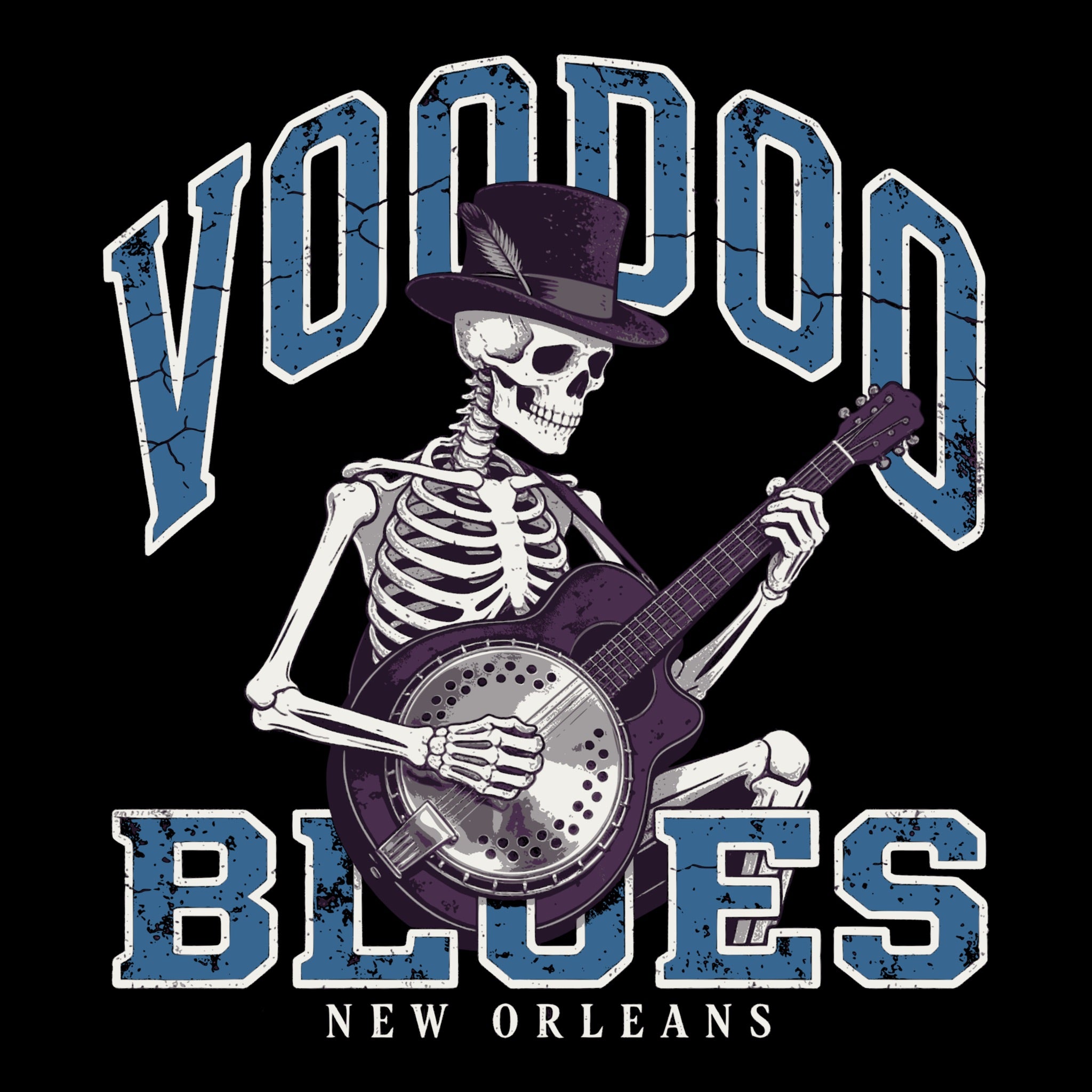 Voodoo Blues Tee Design Black