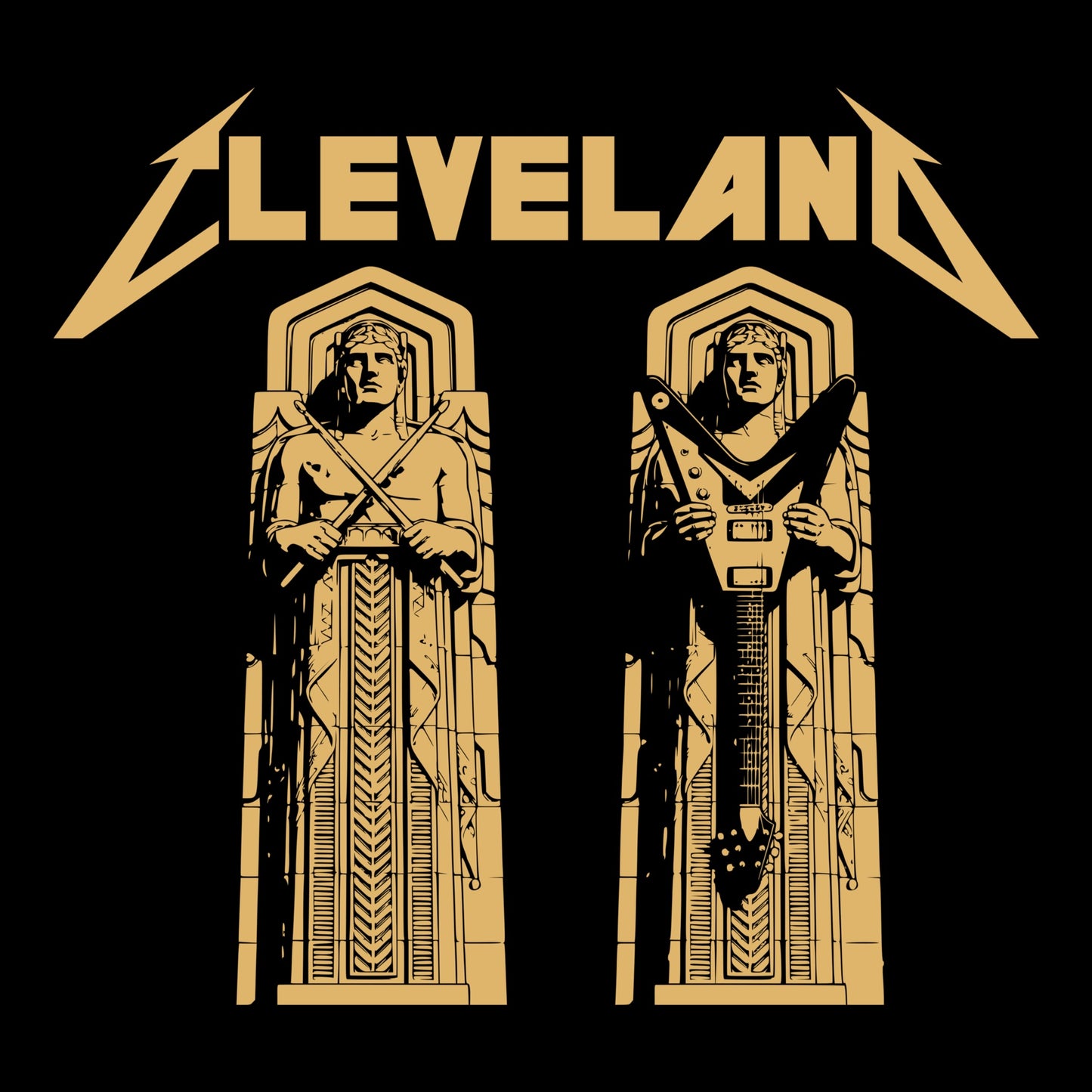 Cleveland Metal Tee Design Black
