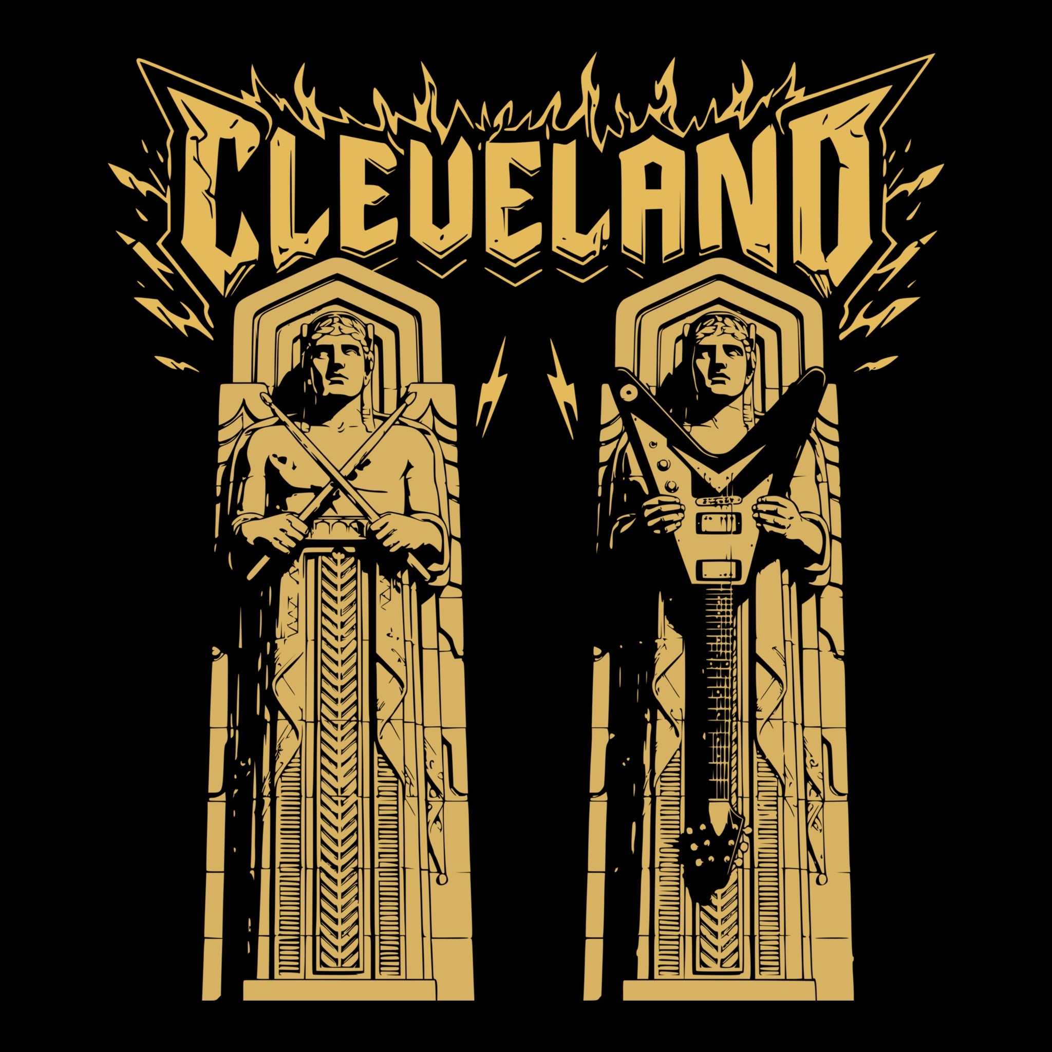 Cleveland Metal Tee Design Black