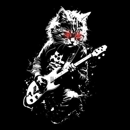 Possessed Cat Tee Design Black