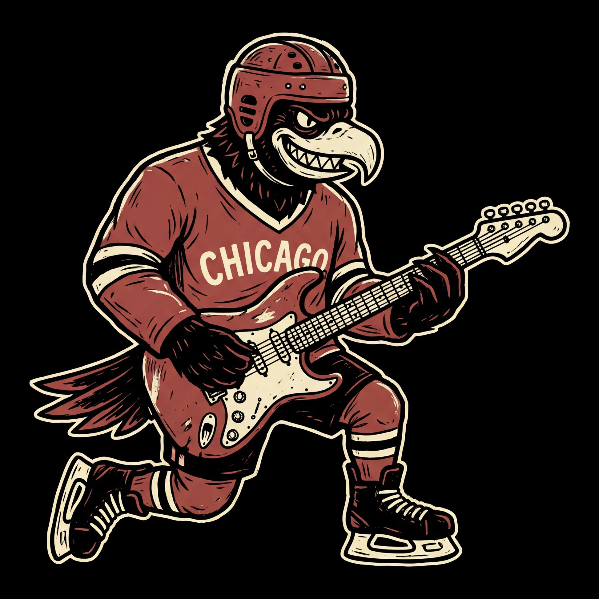 Chicago Hockey Tee Design Black