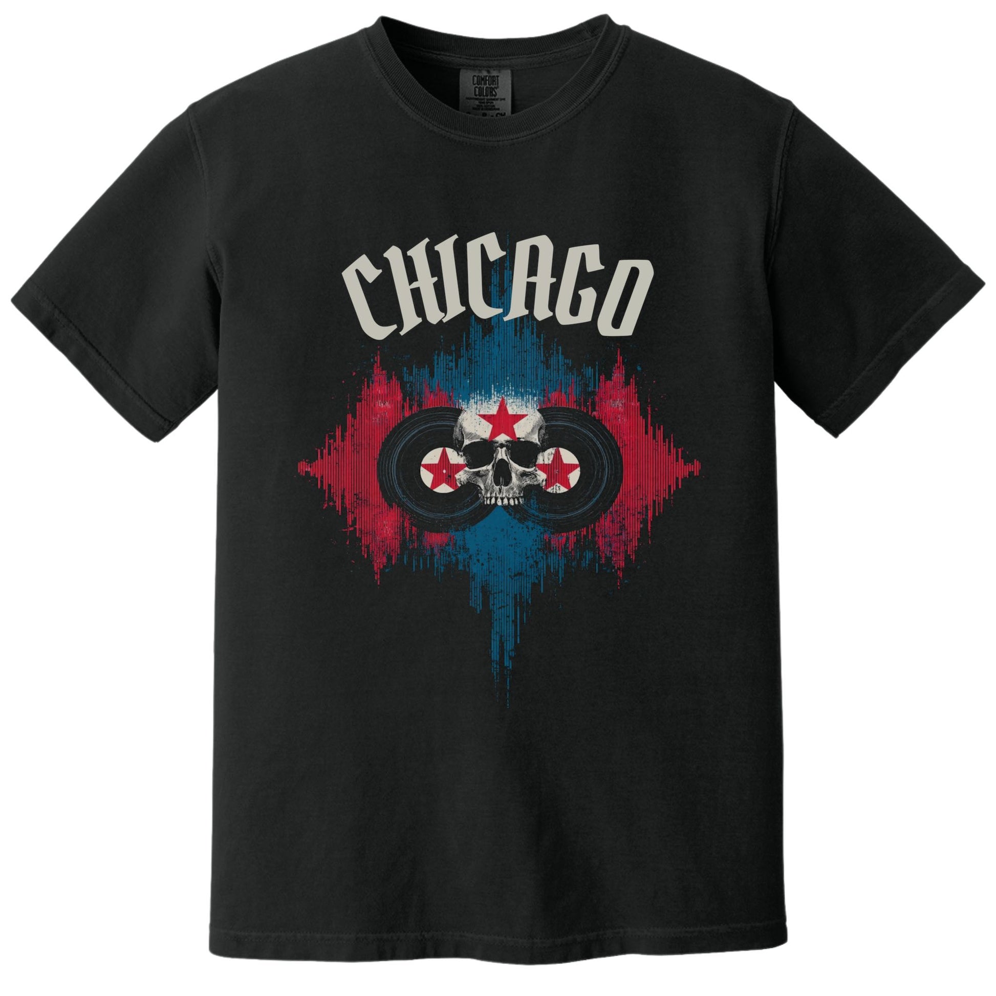 Chicago Flag T-Shirt | Comfort Colors® 1717 Black