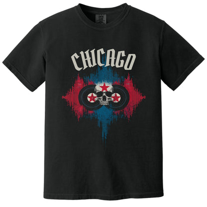 Chicago Flag T-Shirt | Comfort Colors® 1717 Black