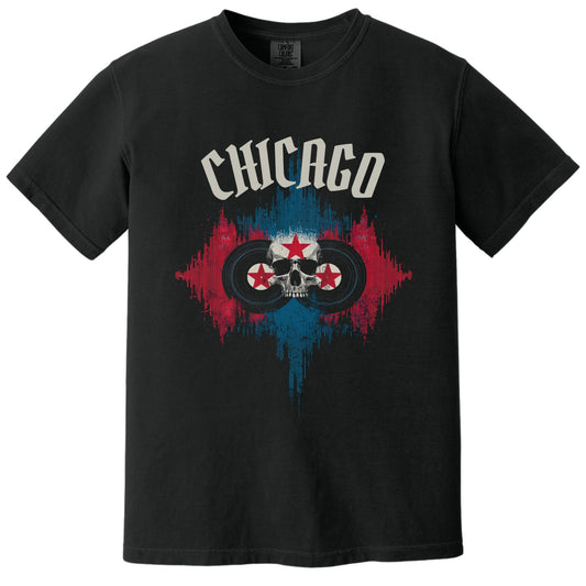 Chicago Flag T-Shirt | Comfort Colors® 1717 Black