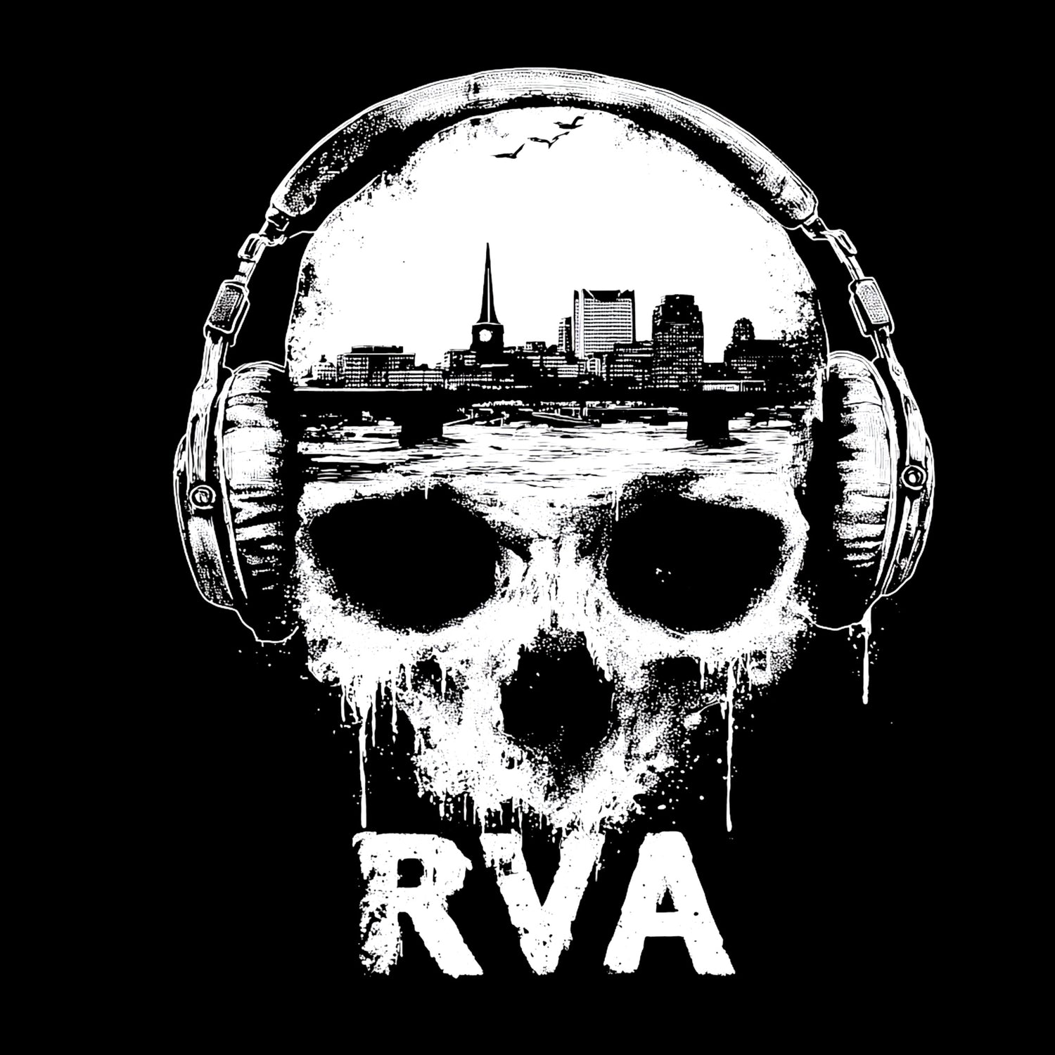 RVA Skull T-Shirt Design Black