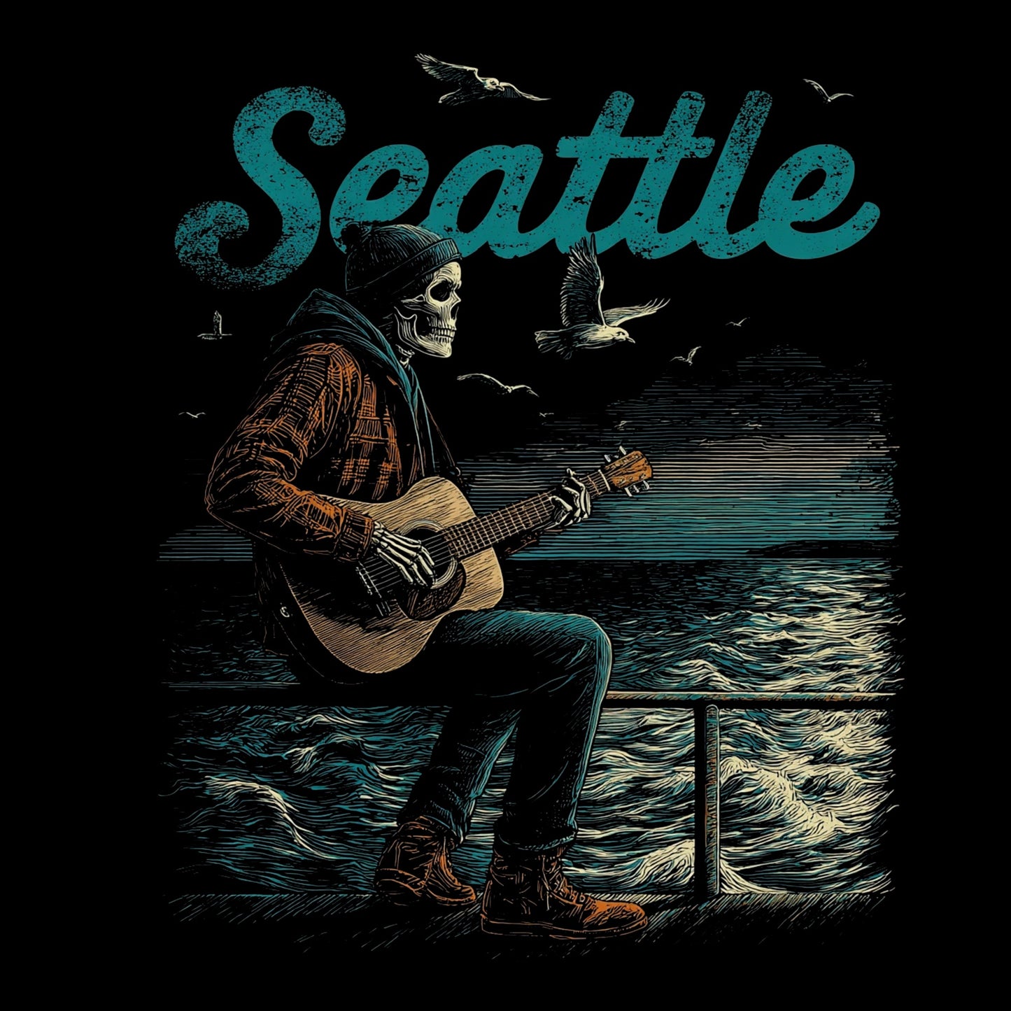 Ferry Ride Tee Design Black