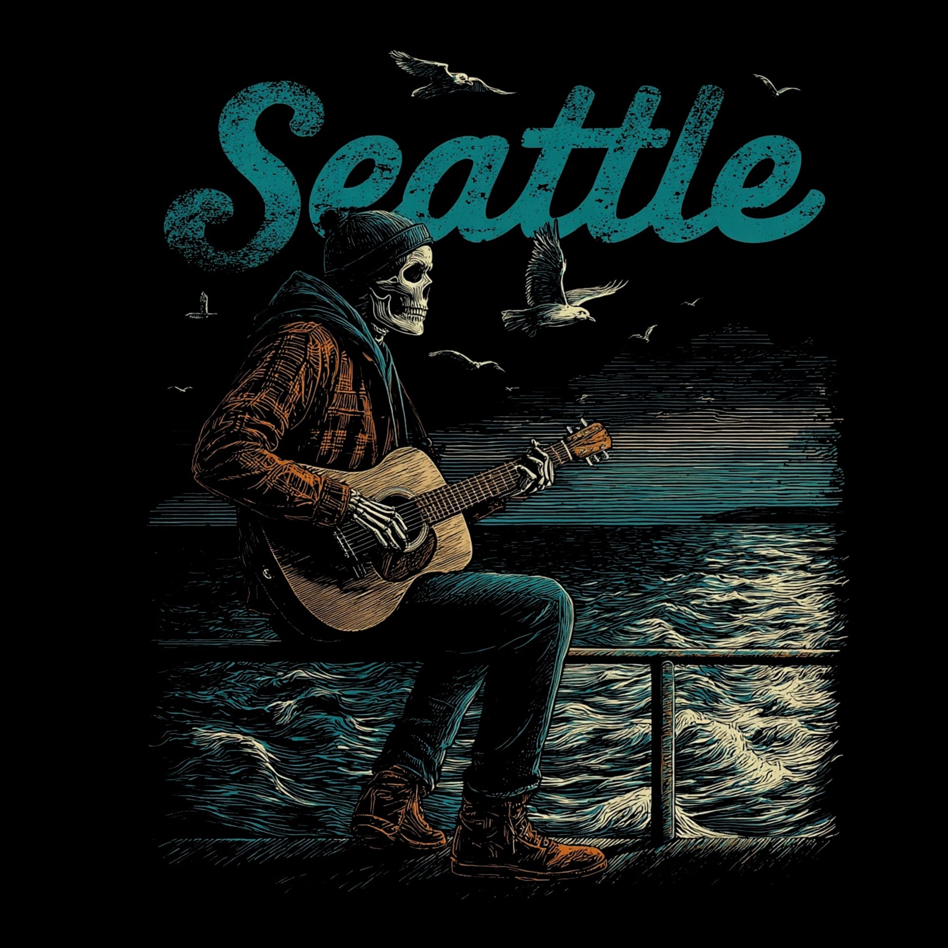 Ferry Ride Tee Design Black