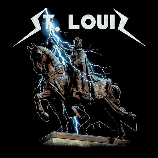 Metal Statue Tee Design Black