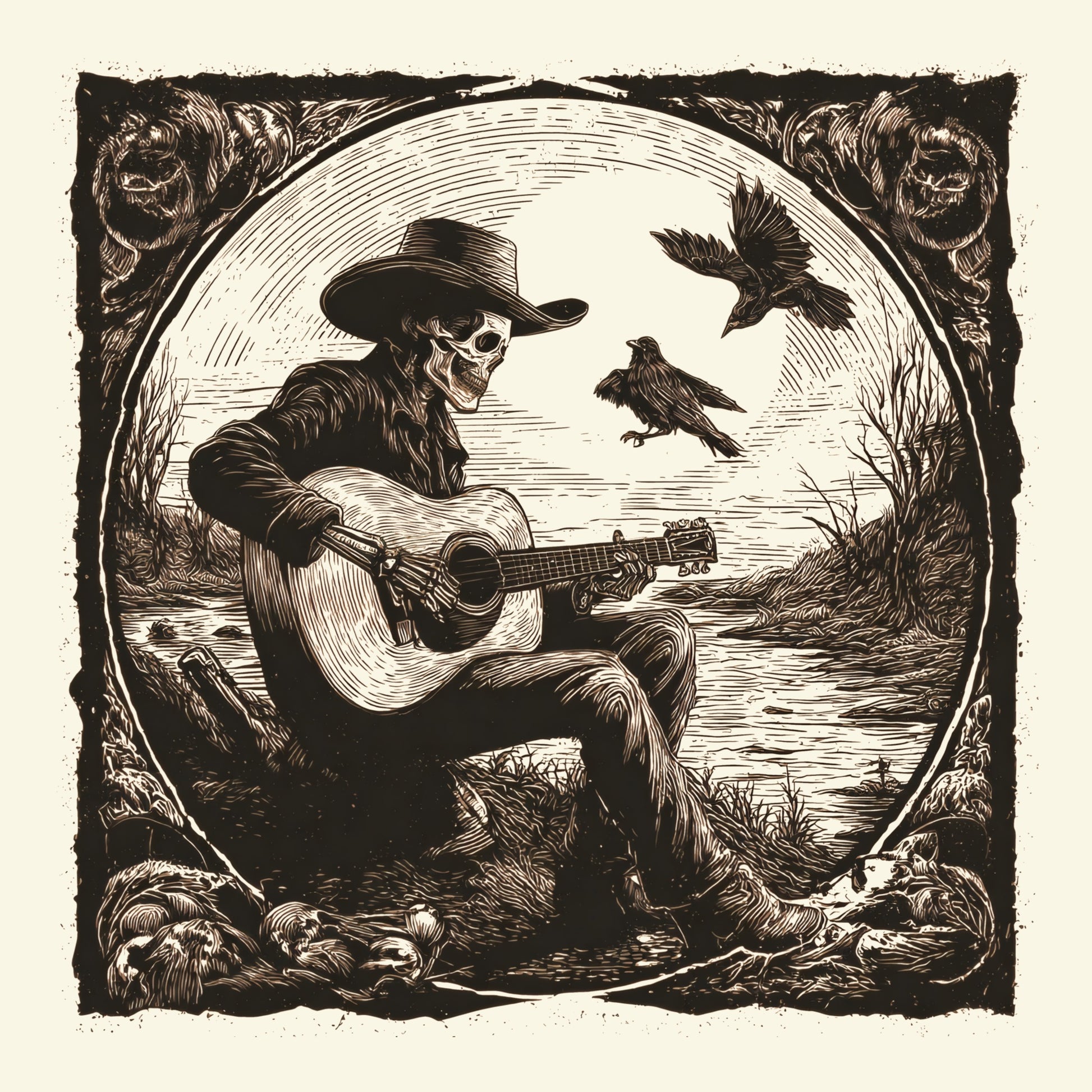 By The River T-Shirt Design Natural