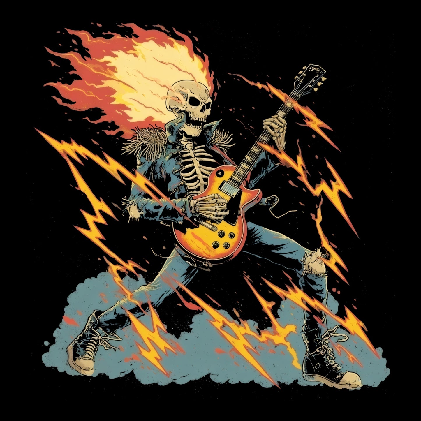 Rock God T-Shirt Design Black