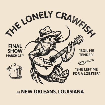 Lonely Crawfish Tee Design Natural