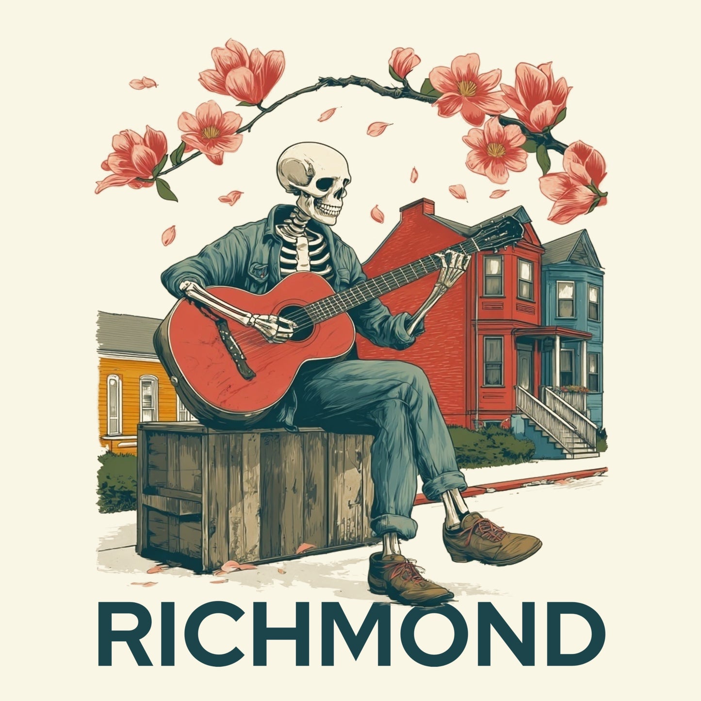 Richmond Busker T-Shirt Design Natural
