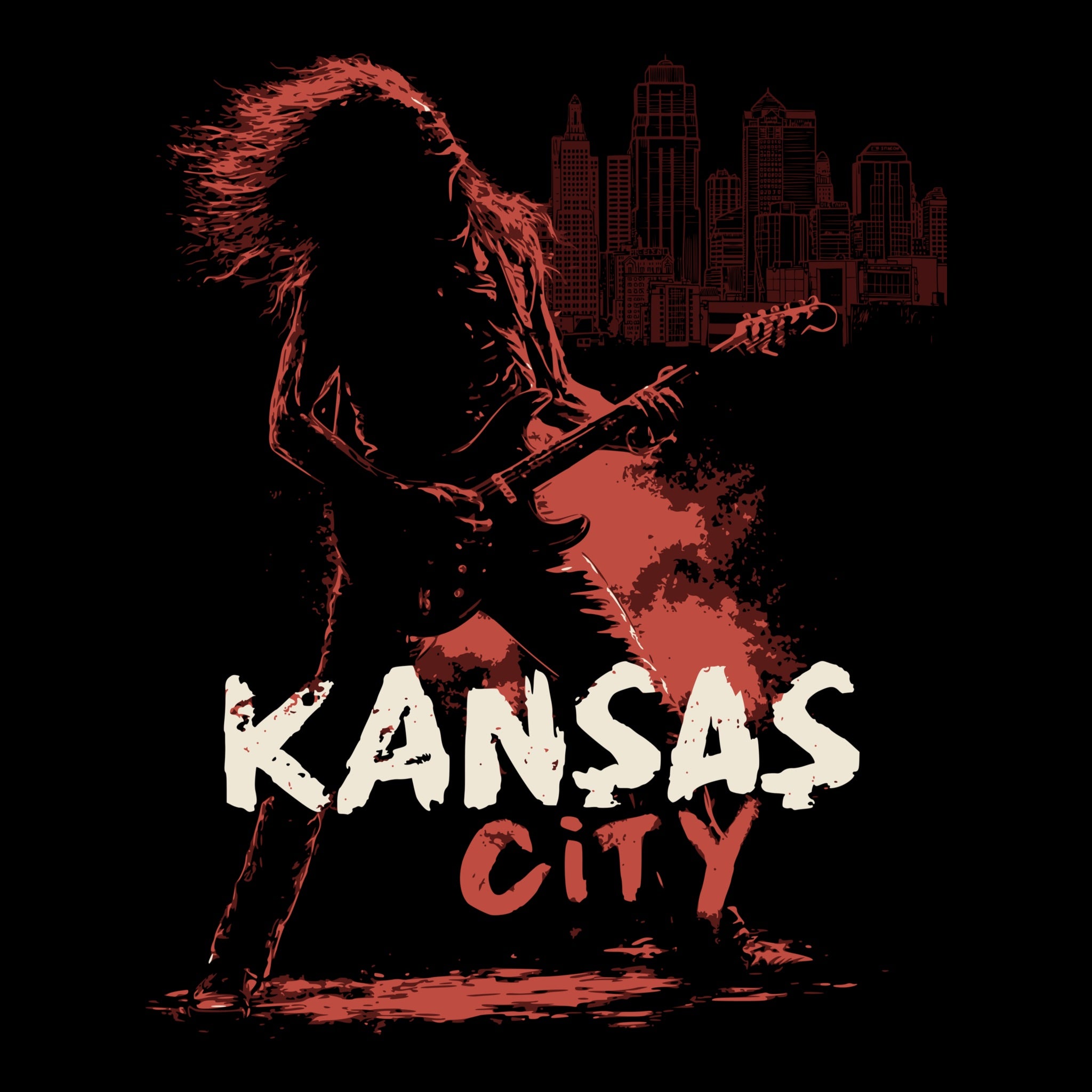 KC Rocker T-Shirt Design Black