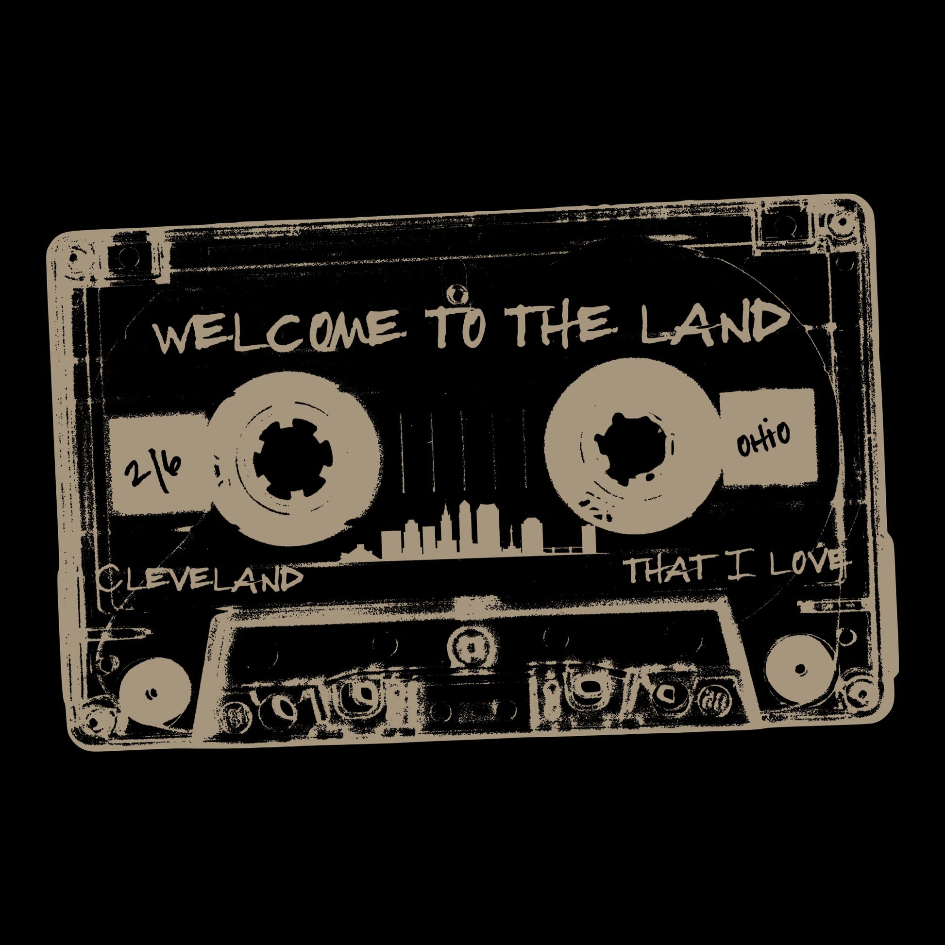 The Land Cassette Tee Design Black