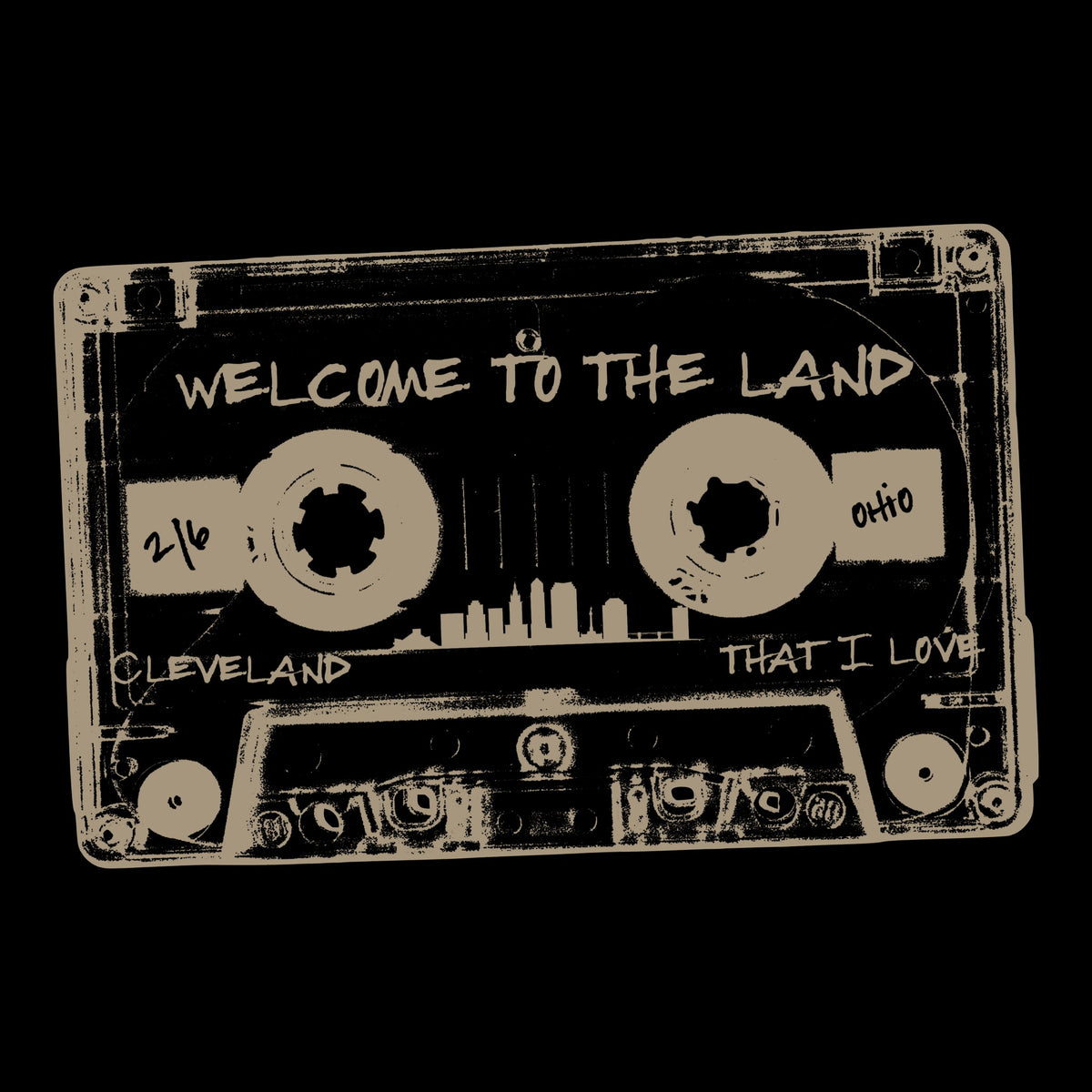 The Land Cassette Tee Design Black