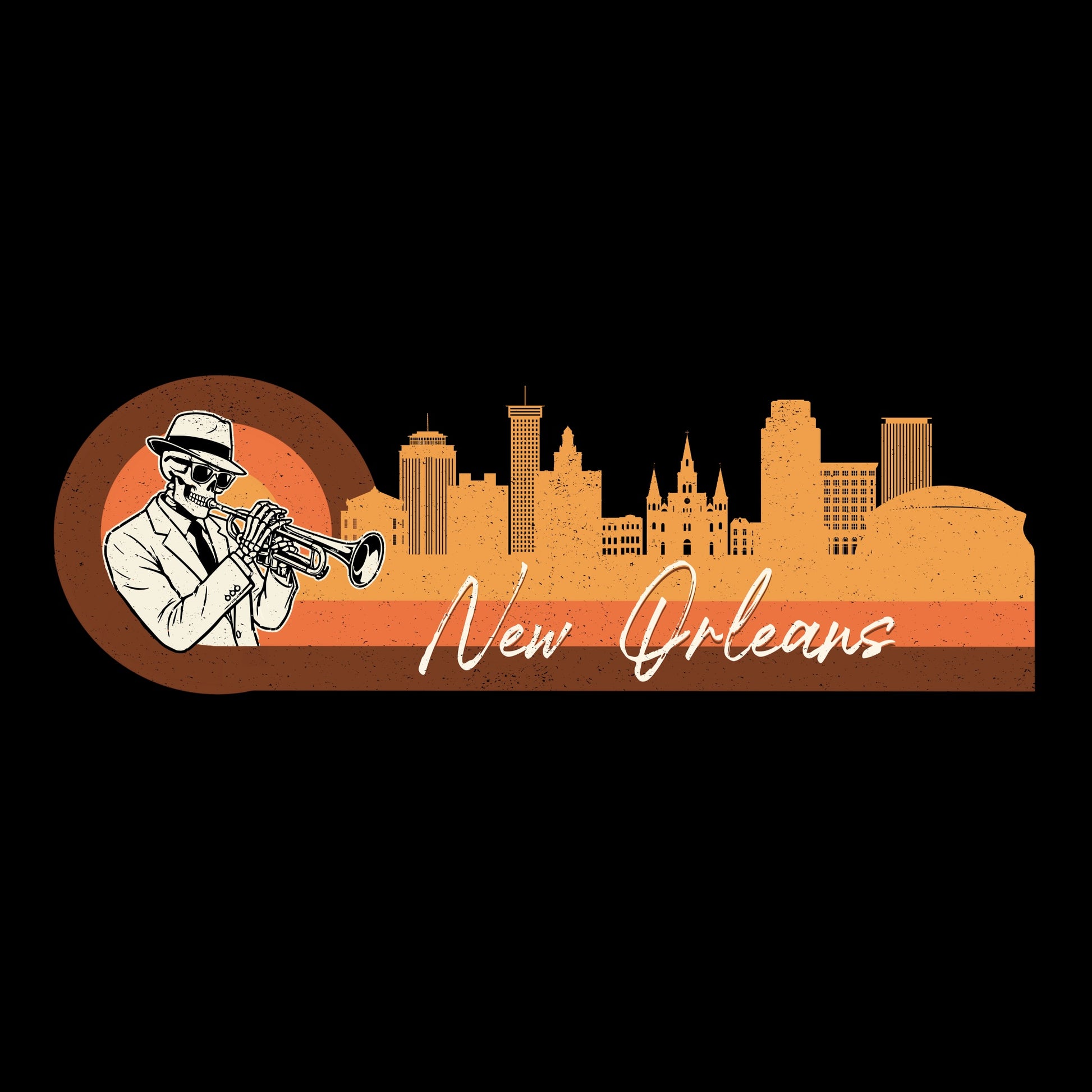 Cool New Orleans Tee Design Black