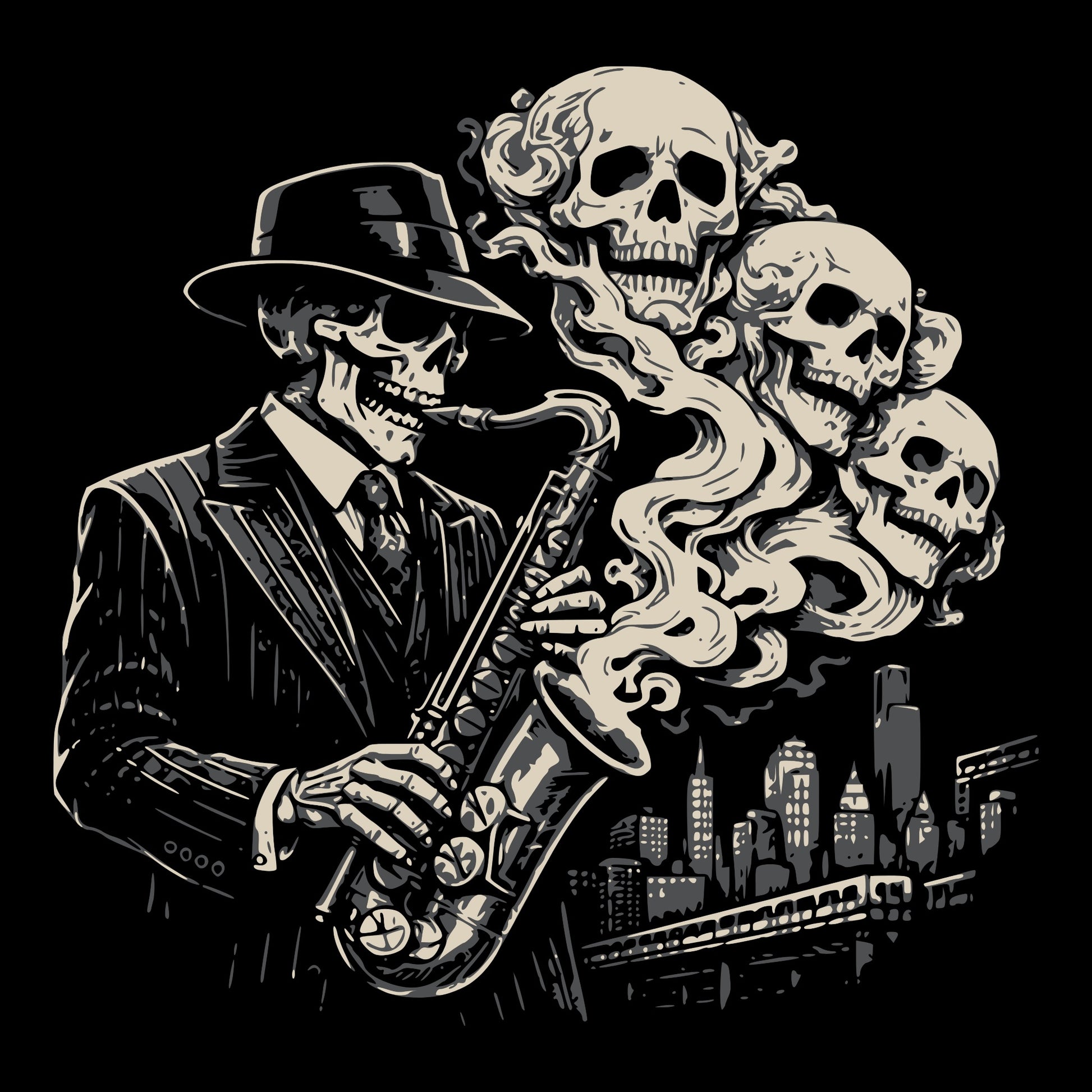 Chicago Jazz Tee Design Black