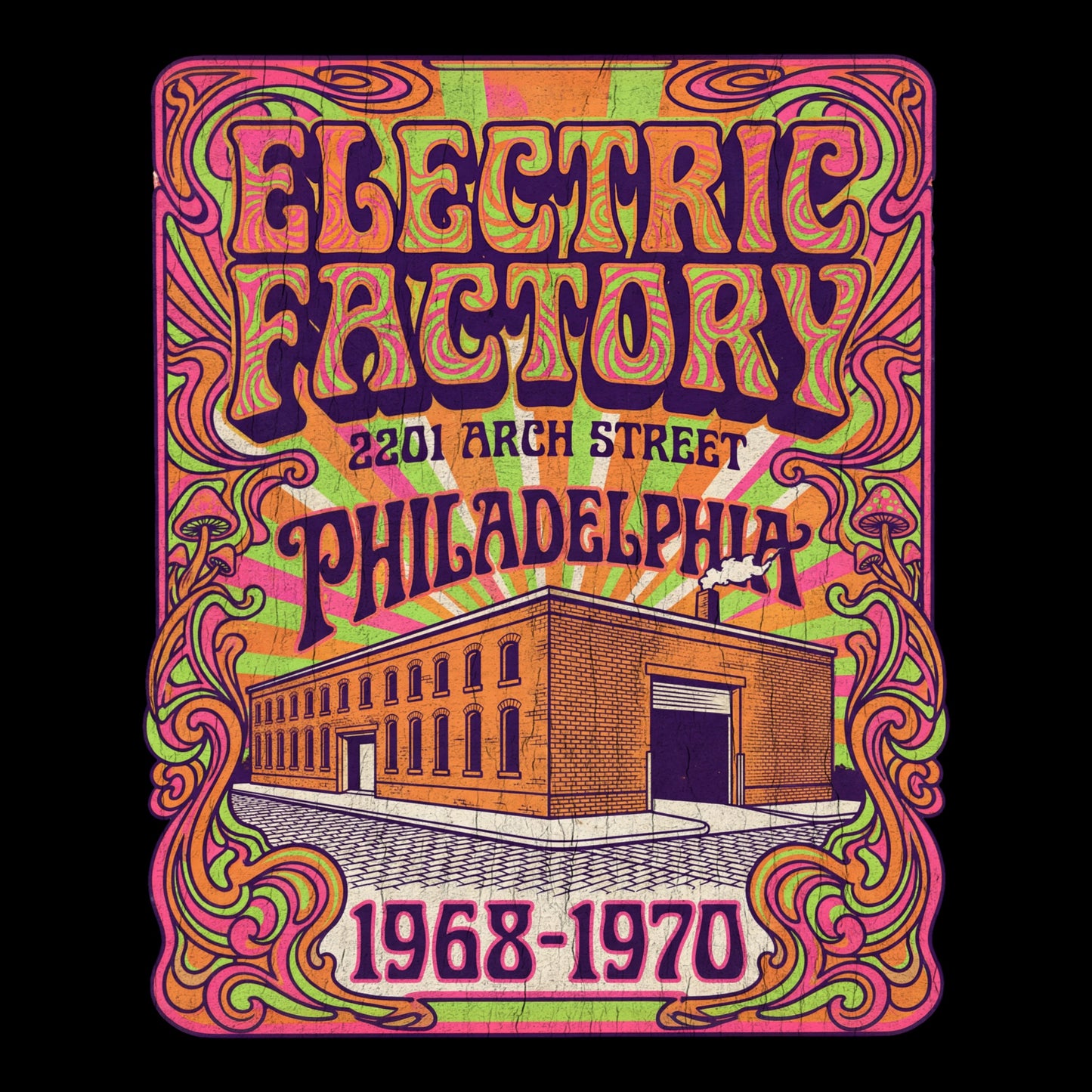 Electric Factory Tee Design Black