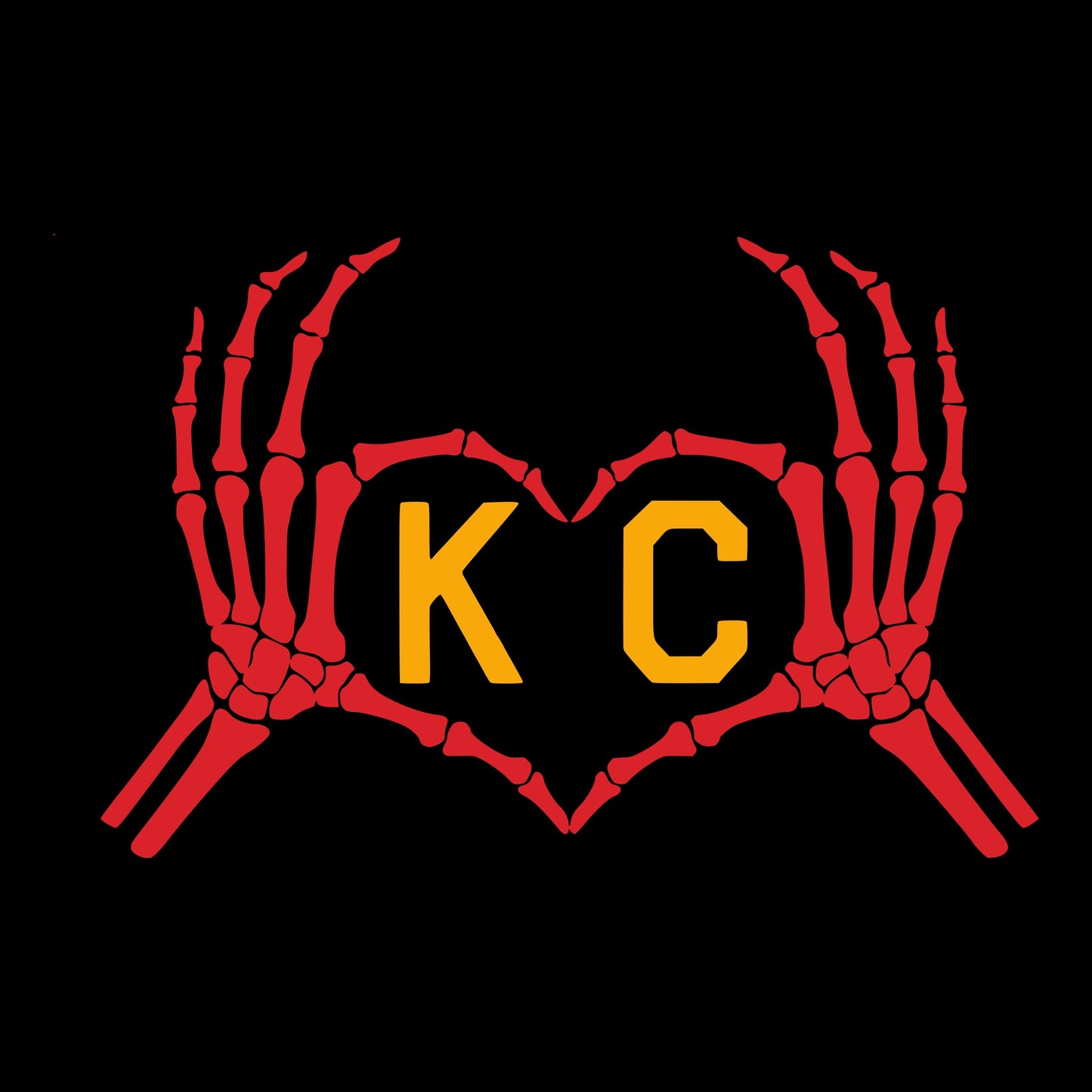 KC Heart Tee Design Black