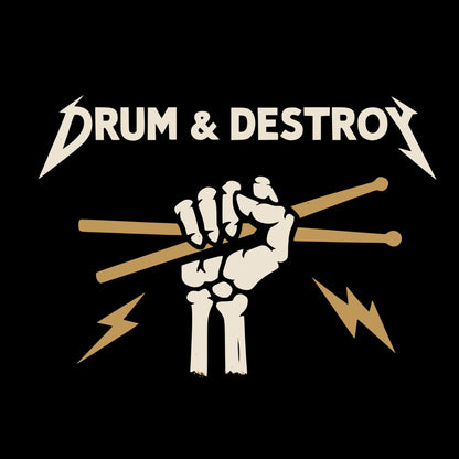 Drum & Destroy Tee Design Black
