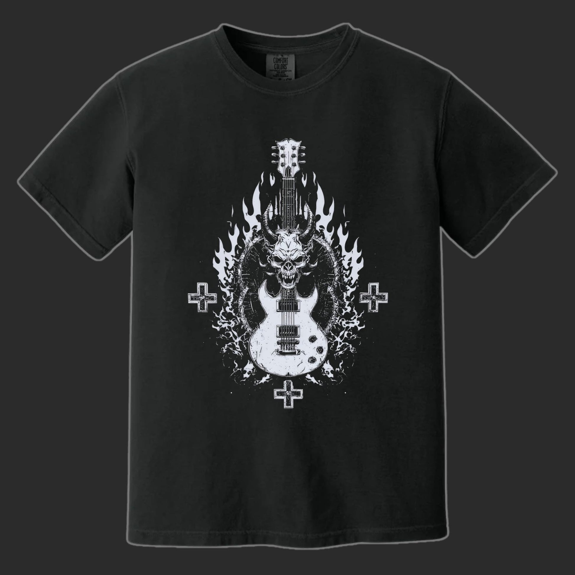Devil Guitar T-Shirt | Comfort Colors® 1717 Black
