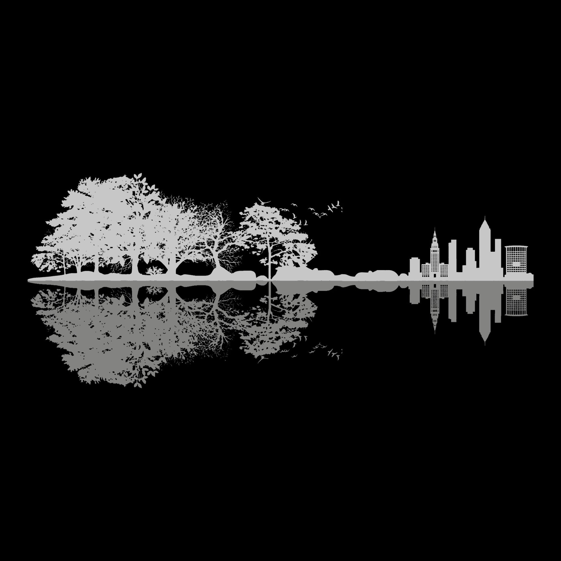 Cleveland Guitar Tee Design Black