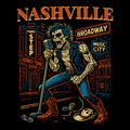 Nashville Rocker T-shirt Design Black