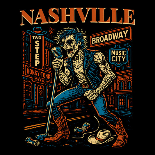 Nashville Rocker T-shirt Design Black
