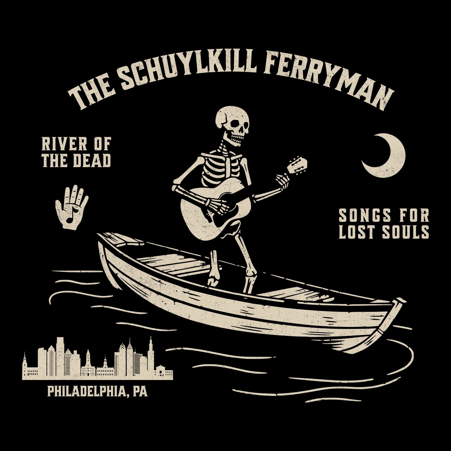 Schuylkill Ferryman Tee Design Black