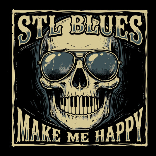 Stl Happy Blues Tee Design Black