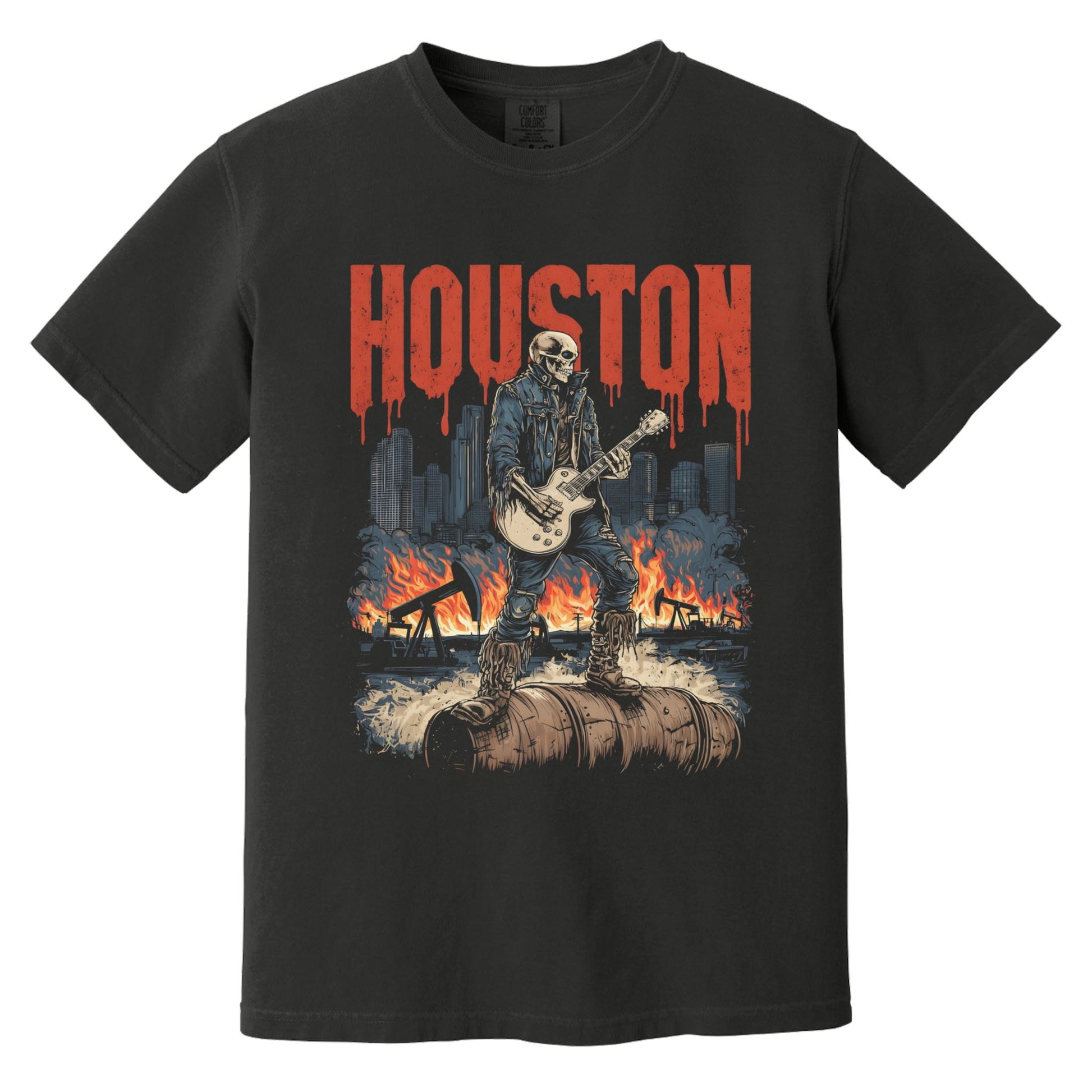 Houston Rocker T-Shirt | Comfort Colors® 1717 Black