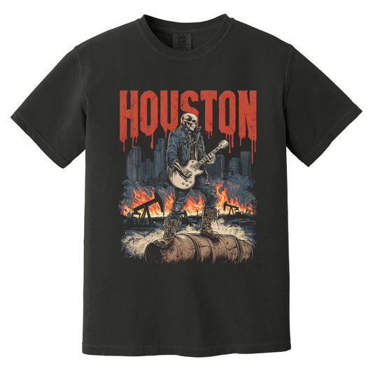 Houston Rocker T-Shirt | Comfort Colors® 1717 Black