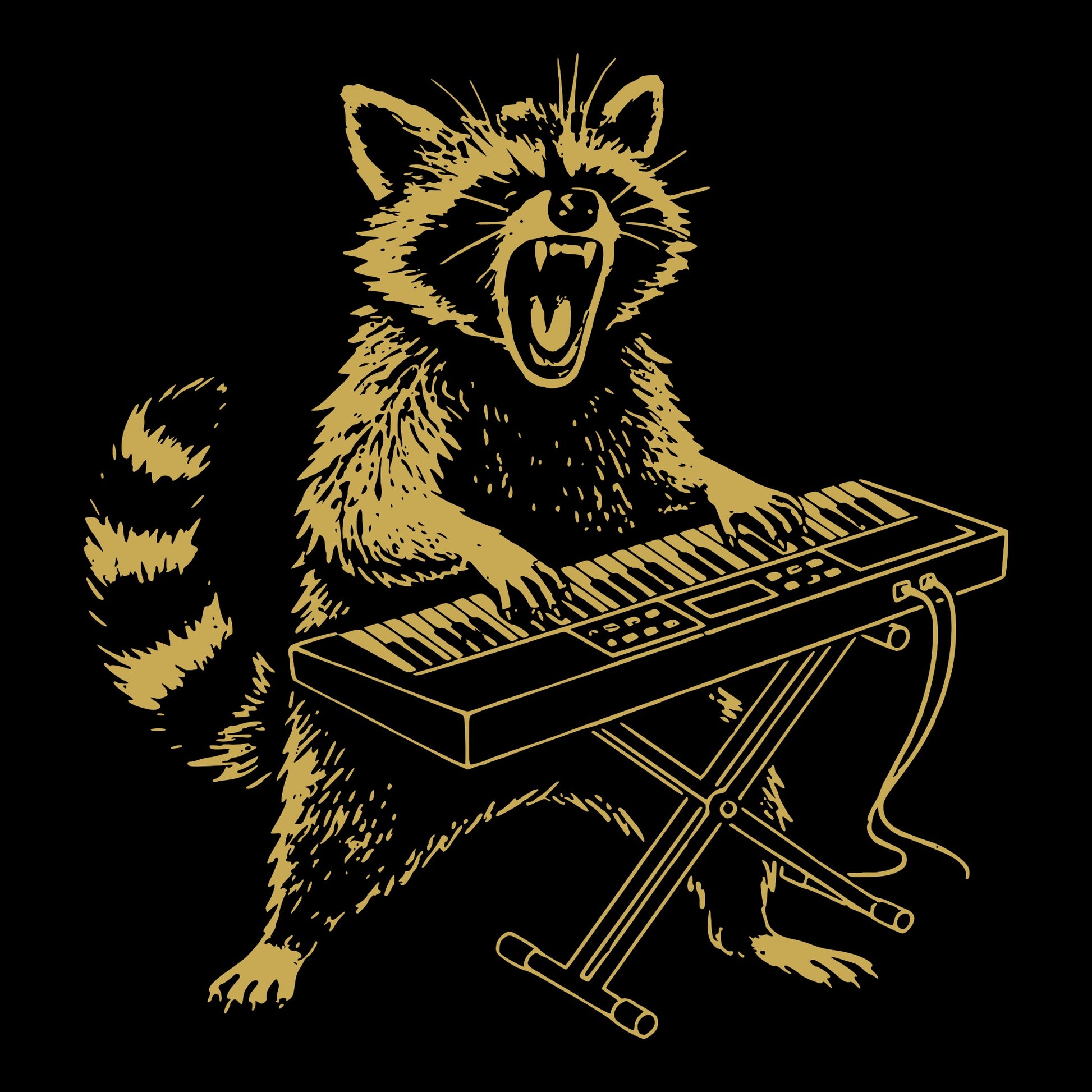 Raccoon Keys Tee Design Black