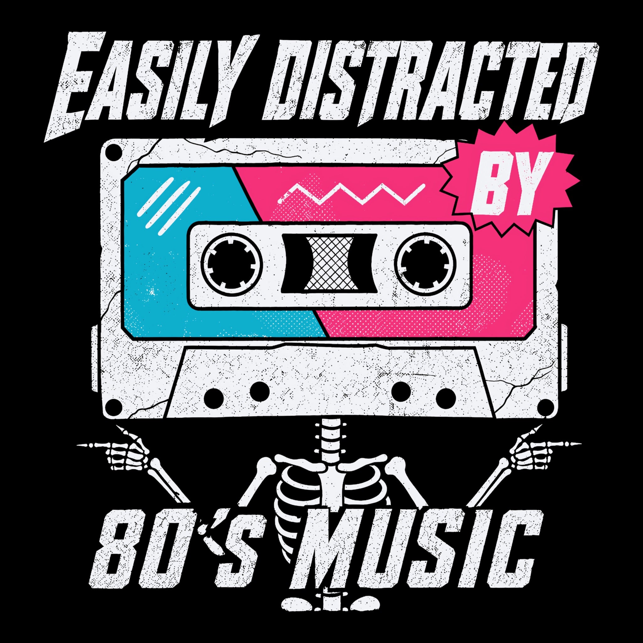80s Music Tee Black Design