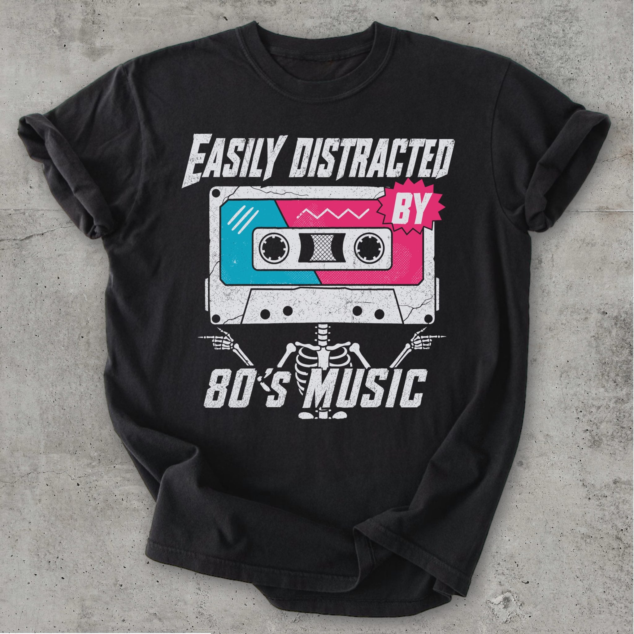 80s Music Tee Black Mockup