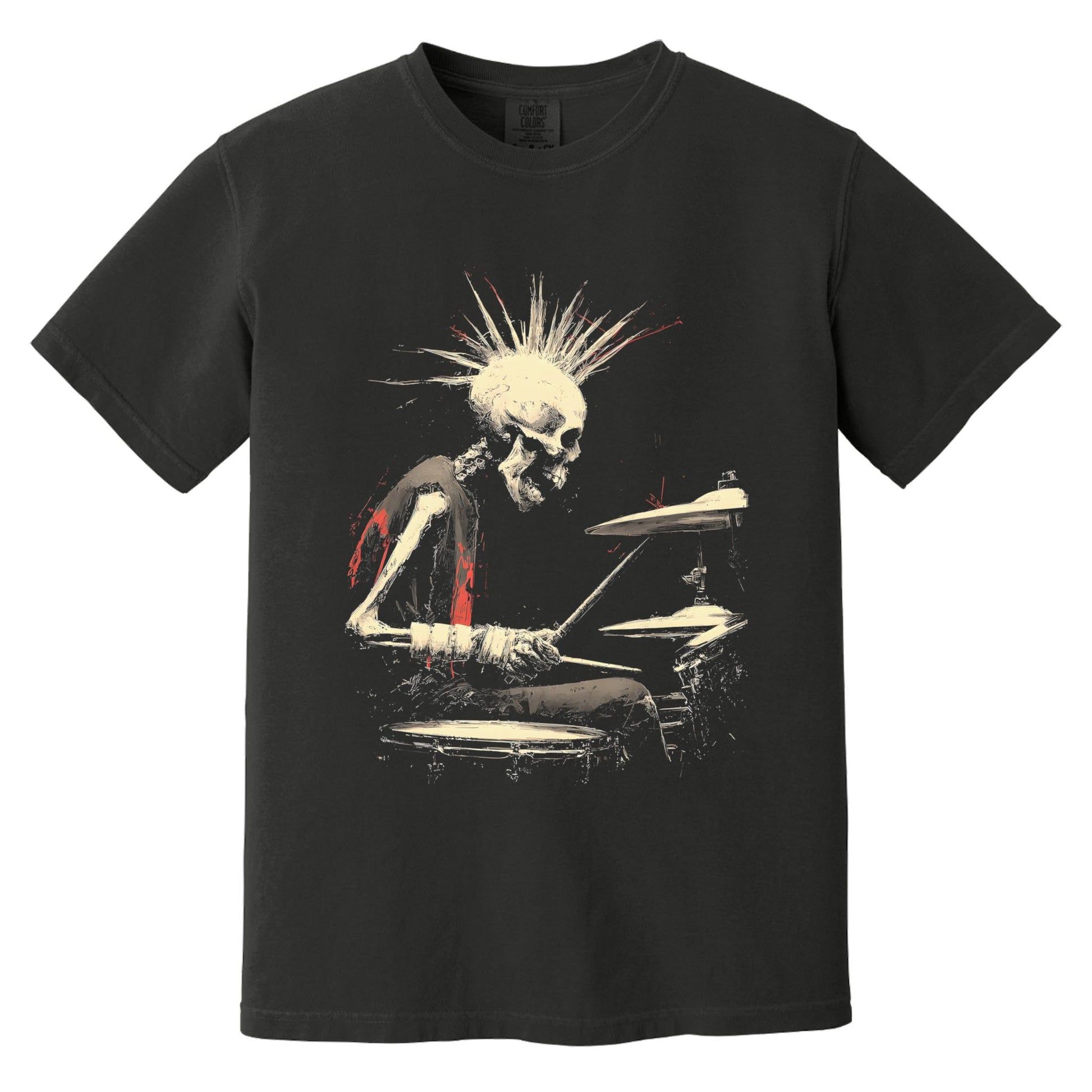 Punk Drummer T-Shirt | Comfort Colors® 1717 Black