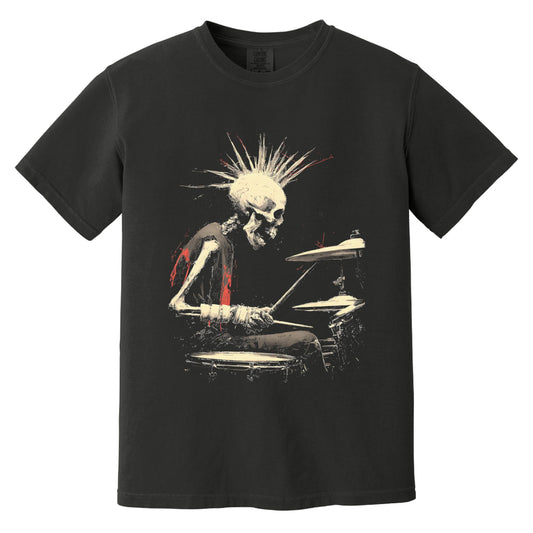 Punk Drummer T-Shirt | Comfort Colors® 1717 Black