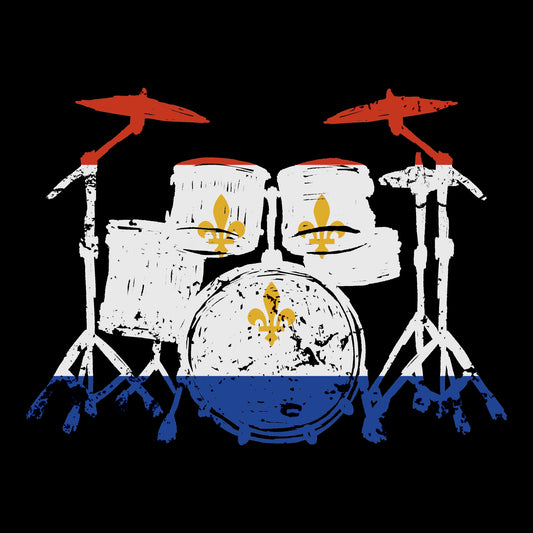 Nola Drumset Tee Design Black