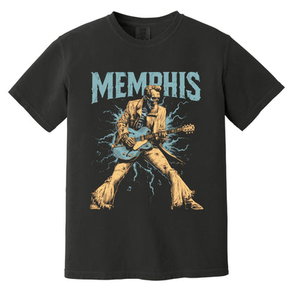 Memphis Rockability Skeleton T-Shirt | Comfort Colors® 1717 Black