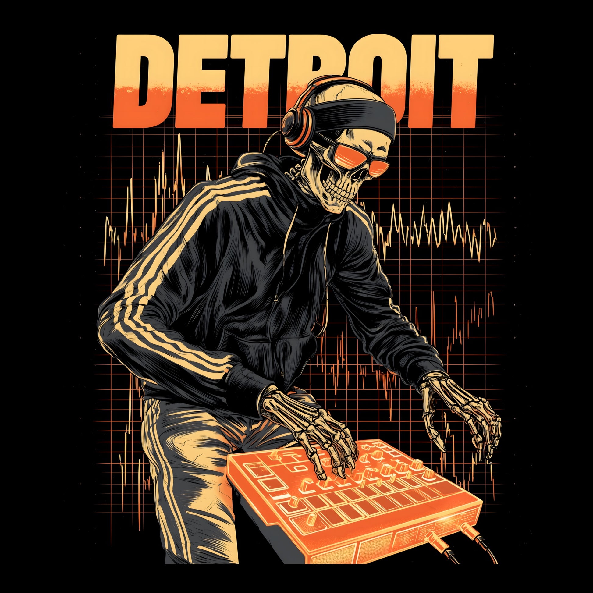 Detroit Techno T-Shirt Design Black