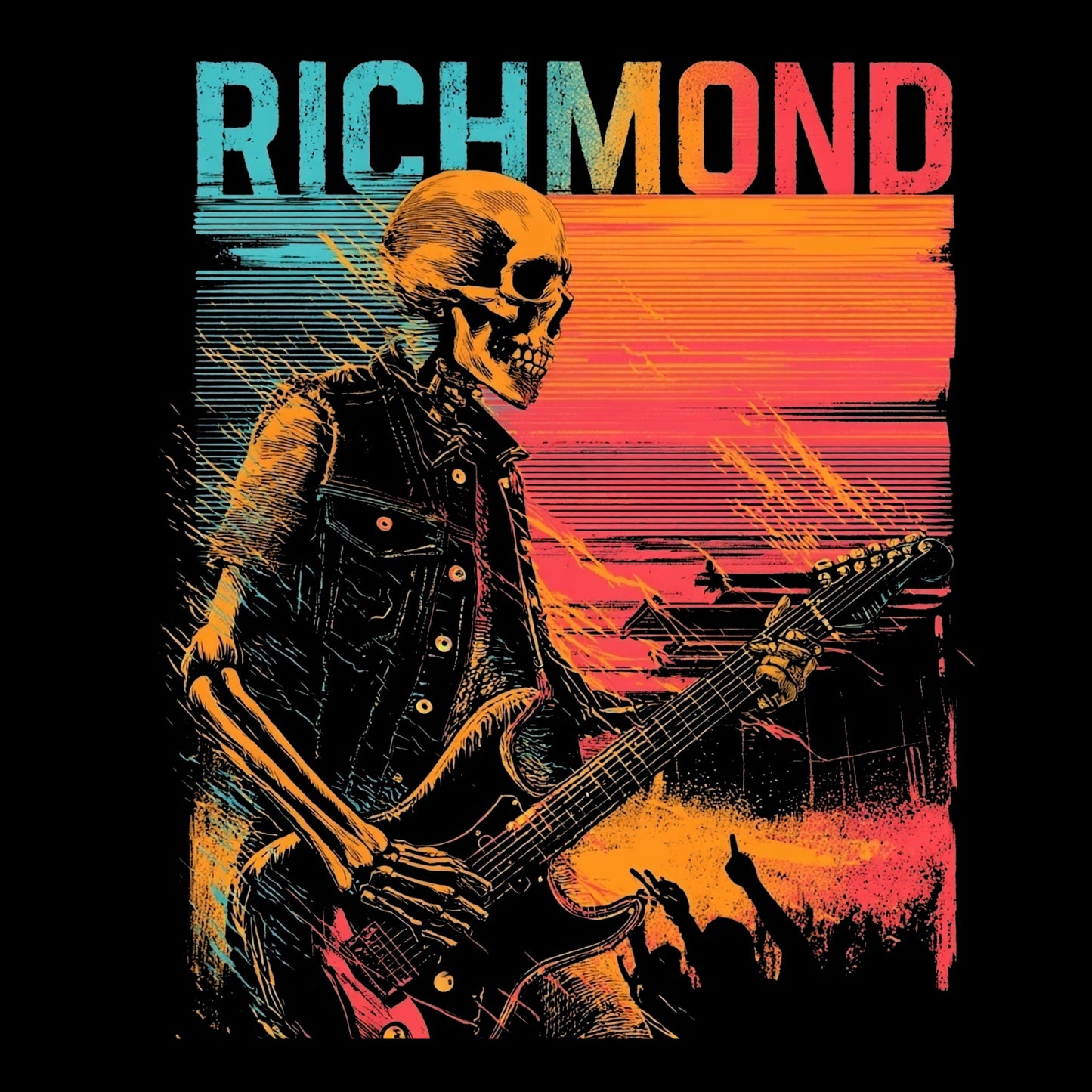 Riverfront Stage T-Shirt Design Black
