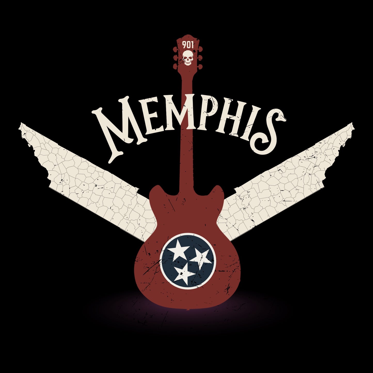 Memphis Wings Tee Design Black