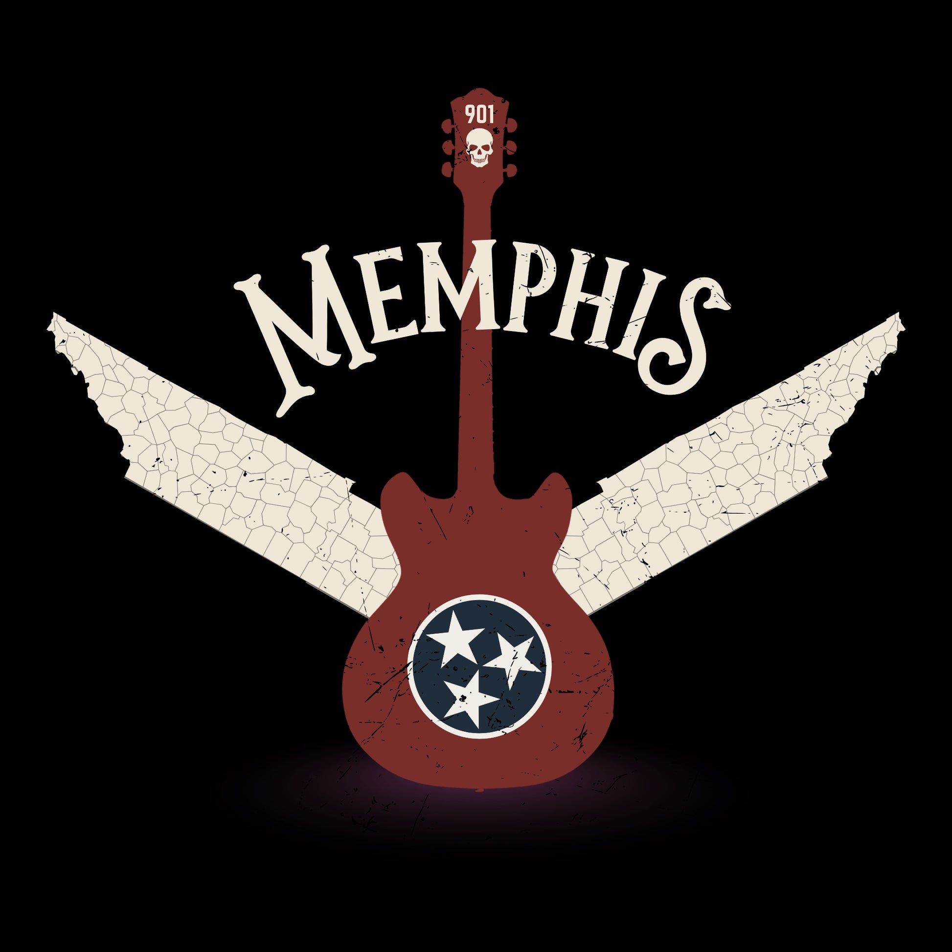 Memphis Wings Tee Design Black
