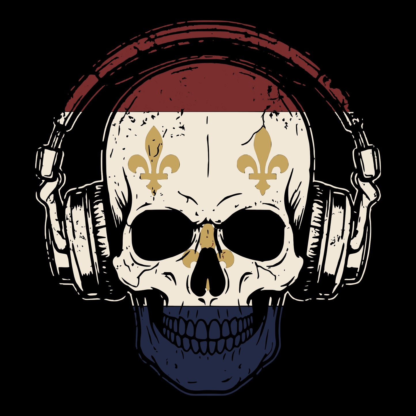 NOLA Skull Tee Design Black