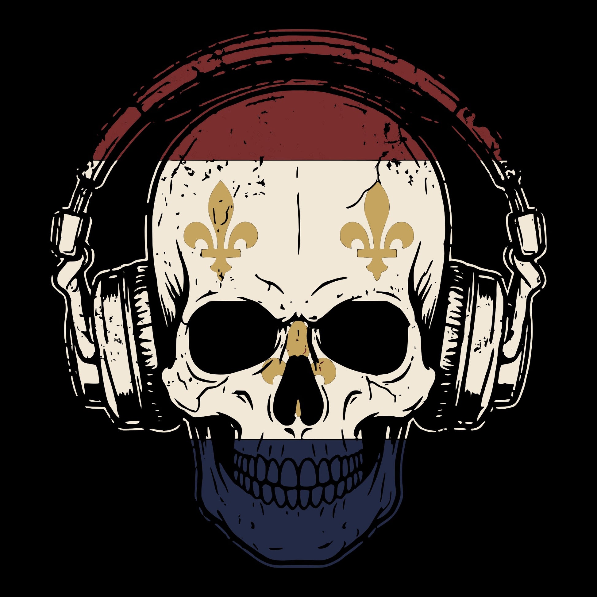 NOLA Skull Tee Design Black