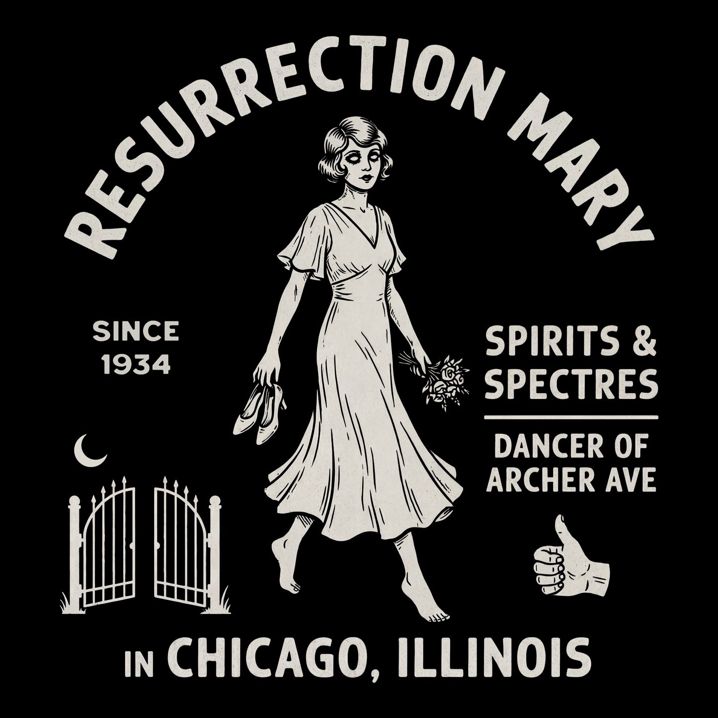 Resurrection Mary Tee Design Black
