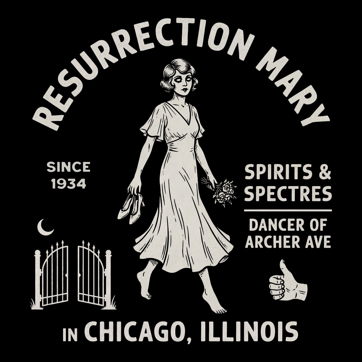 Resurrection Mary Tee Design Black