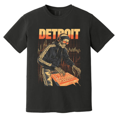Detroit Techno Skeleton T-Shirt | Comfort Colors® 1717 Black